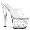 Pleaser - STARDUST701 Mules à talons - Chaussures de pole dance - Blanc/Couleur argent Product image
